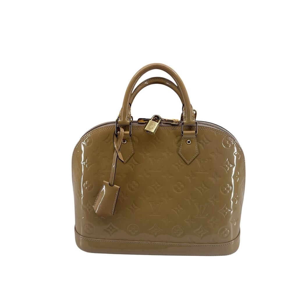 Louis Vuitton LV Monogram Vernis Alma PM Yellow Gold Full Set